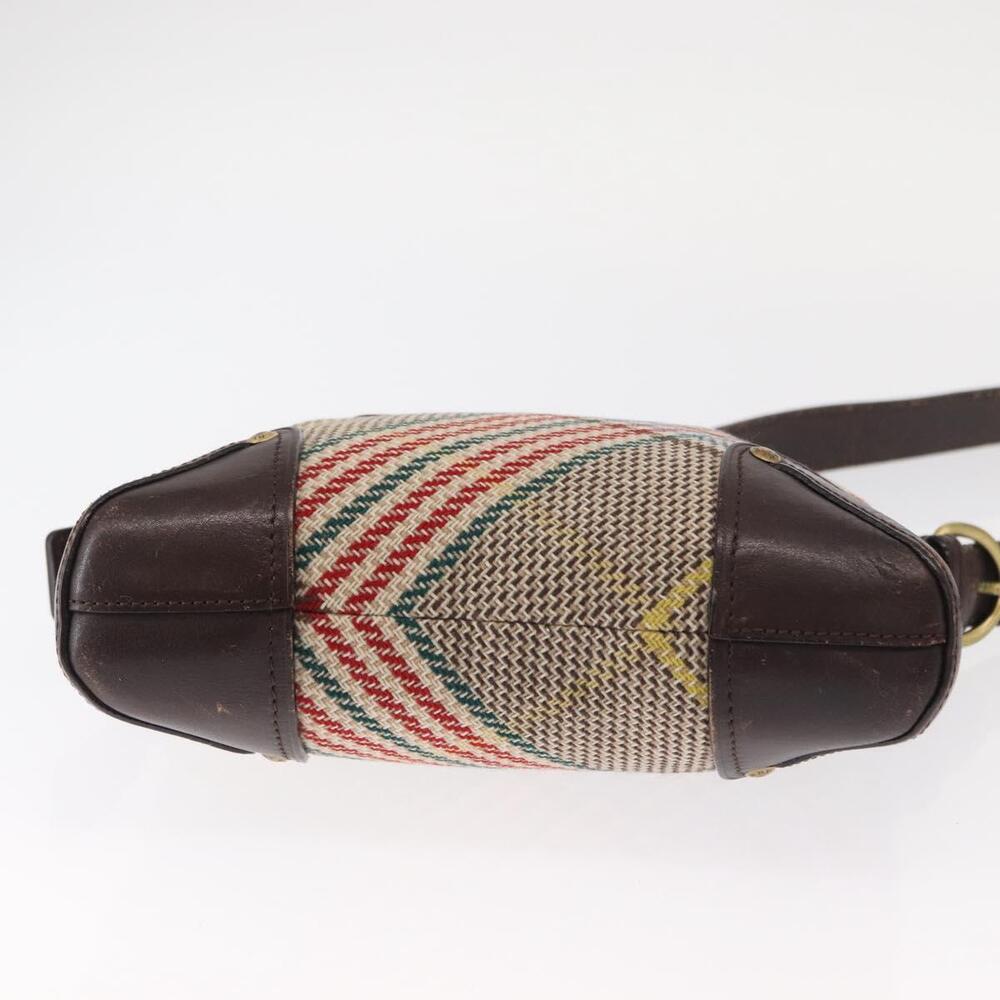 BURBERRY Nova Check Shoulder Bag Canvas Brown Gold Auth 151717 - Picture 5 of 16